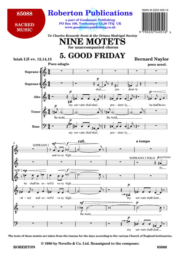 9 Motets - No.5 (Good Friday) image