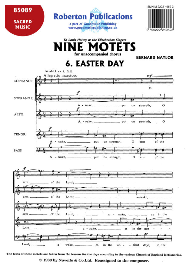 9 Motets - No.6 (Easter Day) image