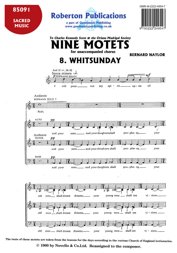 9 Motets - No.8 (Whitsunday) image